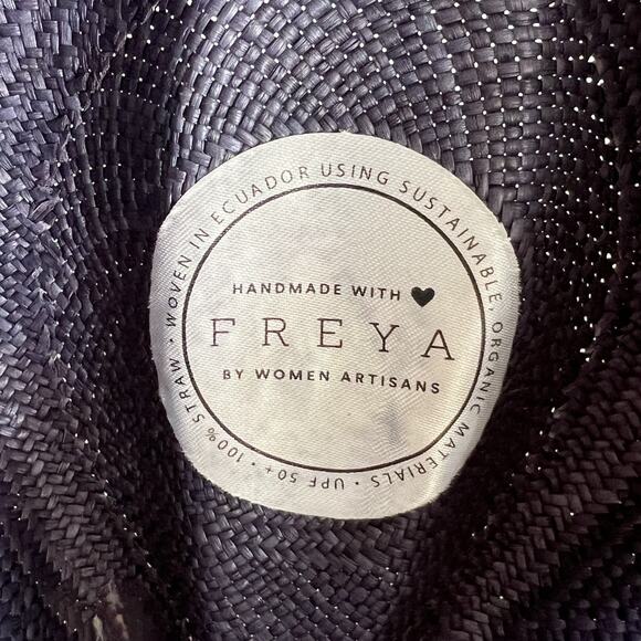 Freya Wide Brim Fedora Women's L Gazania Hat 100% Straw Purple Leather Band - Picture 10 of 16